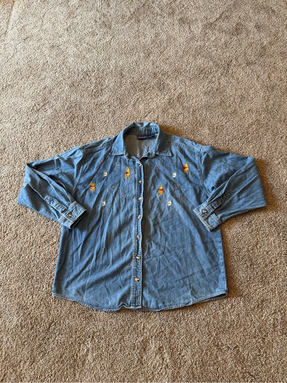 Vintage Disney Winnie the Pooh Button Down Denim Shirt